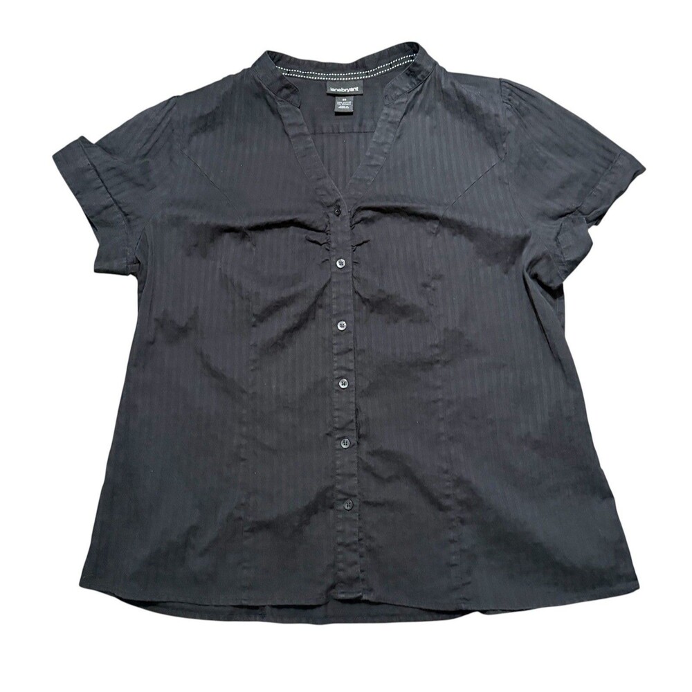 Lane Bryant Women Button Up Shirt Black 20
